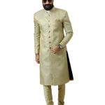 Stunning Lime Gold Banarasi Brocade Achkan for Men | Father-Son Combo | Grooms & Weddings | Jaipurio